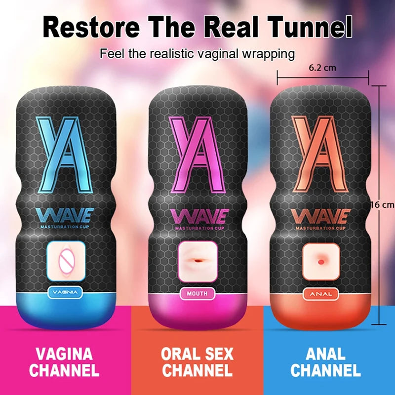 Powerful Sucking Masturbation Cup Realistic Anal Vagina Pocket Pussy Blowjob Massager Male Masturbator Sex Toys for Men 18+ Toys