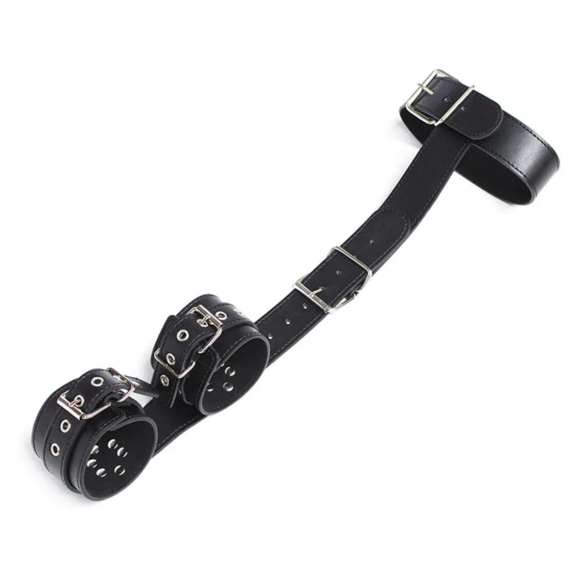 Sex Toys For Women Couples Erotic Handcuffs BDSM Neck to Wrist Bondage Restraints Adjustable Behind Back Cuffs Collar SM Tool