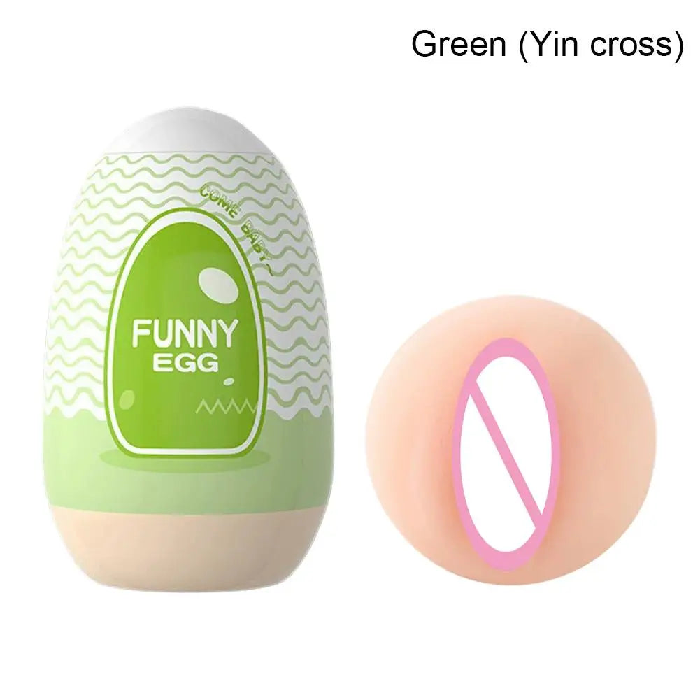 Egg Portable Stimulator Penis Massager Soft Rubber Adult Sex Toys for Men Realistic Vagina Pocket Pussy Mini Cups Masturbator