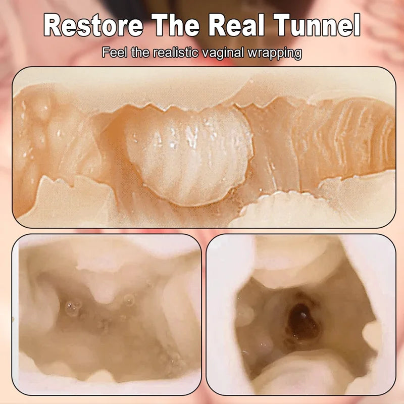 Powerful Sucking Masturbation Cup Realistic Anal Vagina Pocket Pussy Blowjob Massager Male Masturbator Sex Toys for Men 18+ Toys