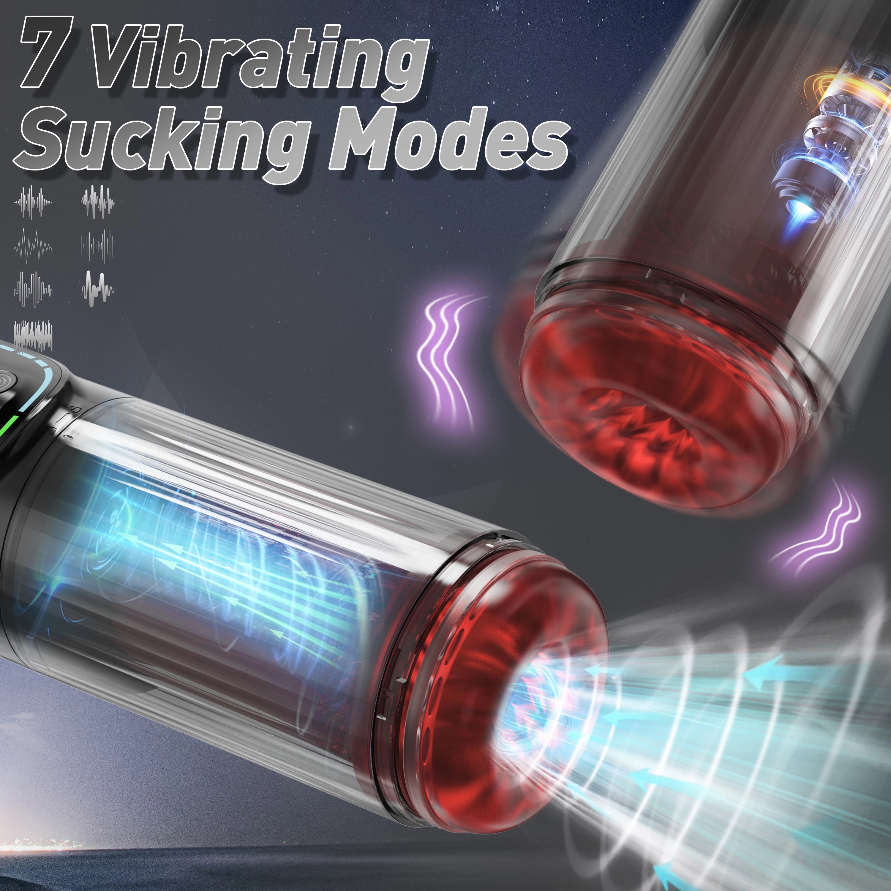 Adult Sex Toys 4-in-1 Male Electric Masturbator 7 Vibration, Suction, and Licking Modes Male Oral Sex Simulator Adult Tool