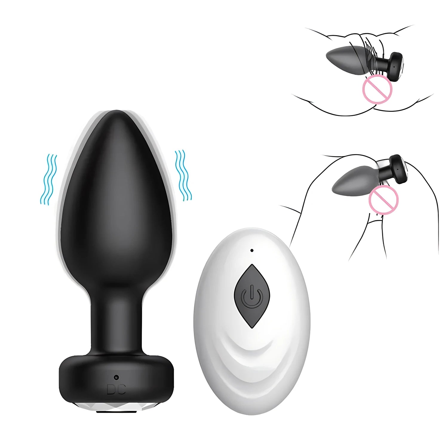 Anal Plug Vibrator for Men/Female Wireless Remote Control Butt Plug Portable Massager Dildo Vibration Sex Toys for Adult Toys