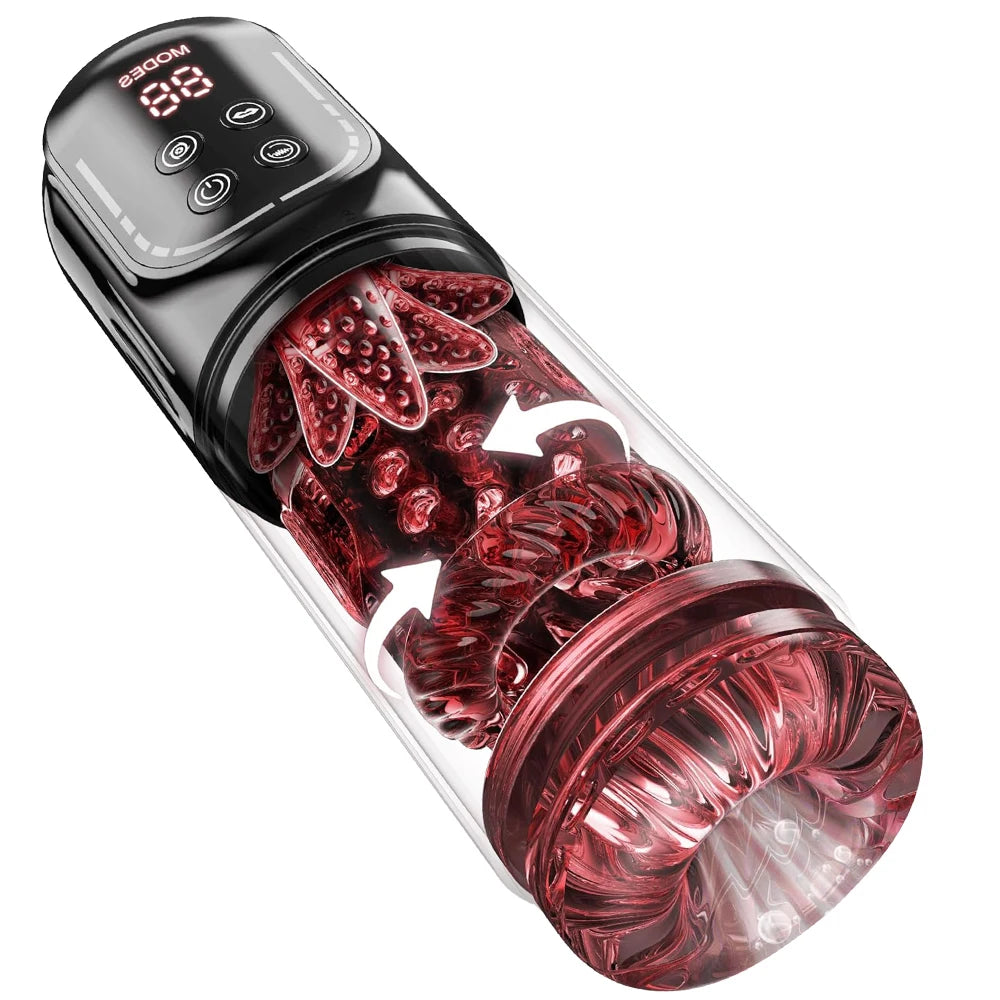 Adult Sex Toys 4-in-1 Male Electric Masturbator 7 Vibration, Suction, and Licking Modes Male Oral Sex Simulator Adult Tool