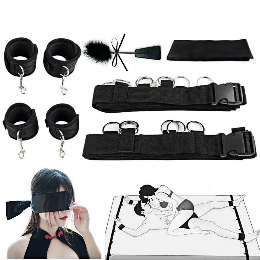 Adult Toys SM Sex Restraint Handcuffs Slave Tools Sexy Wrist To Ankle Cuffs Open Leg Hand Toys Bondage For Couples Sex Games Toy
