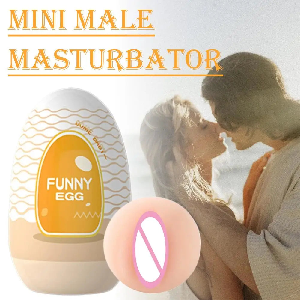 Egg Portable Stimulator Penis Massager Soft Rubber Adult Sex Toys for Men Realistic Vagina Pocket Pussy Mini Cups Masturbator
