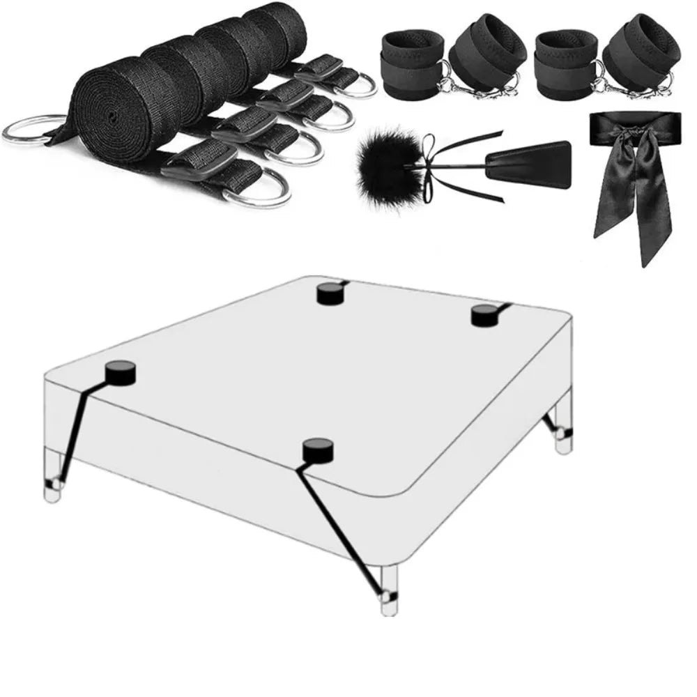 Adult BDSM Bondage Set Flirting Toys for Couple Fun - Soft Strap Hands And Feet Restraints Sex Game Accessories