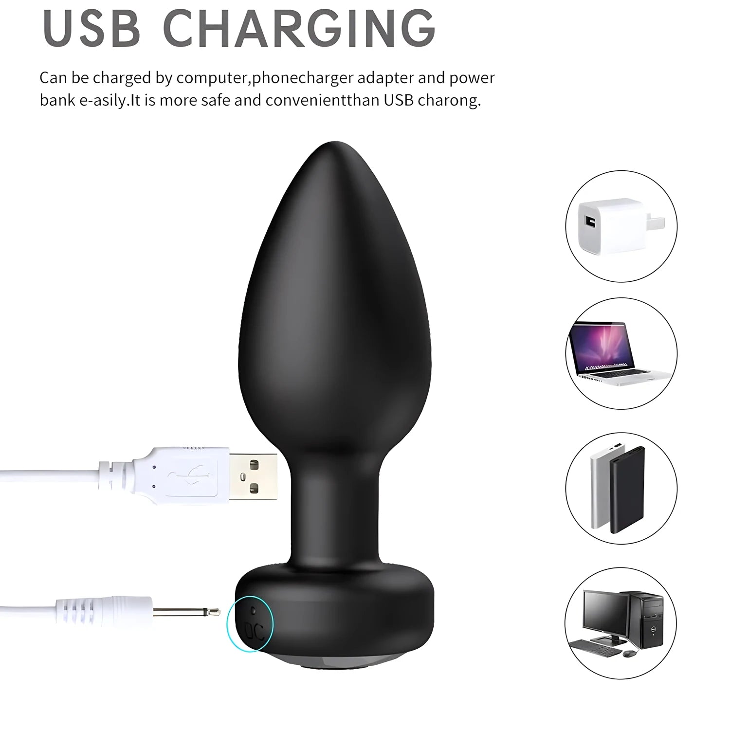 Anal Plug Vibrator for Men/Female Wireless Remote Control Butt Plug Portable Massager Dildo Vibration Sex Toys for Adult Toys
