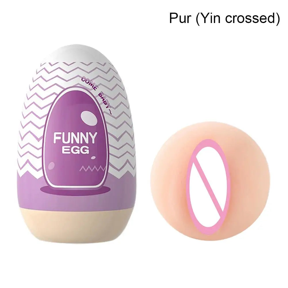 Egg Portable Stimulator Penis Massager Soft Rubber Adult Sex Toys for Men Realistic Vagina Pocket Pussy Mini Cups Masturbator