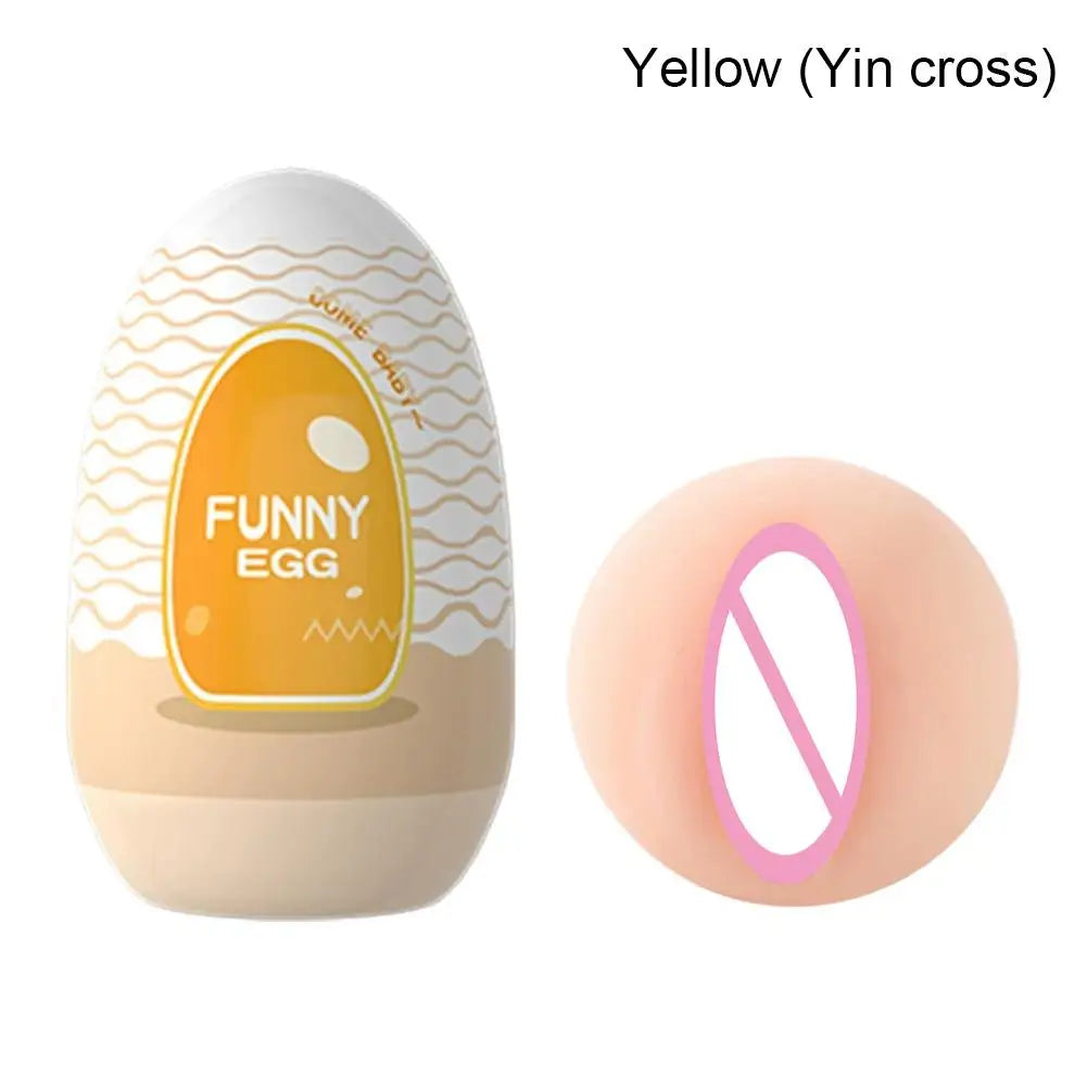 Egg Portable Stimulator Penis Massager Soft Rubber Adult Sex Toys for Men Realistic Vagina Pocket Pussy Mini Cups Masturbator