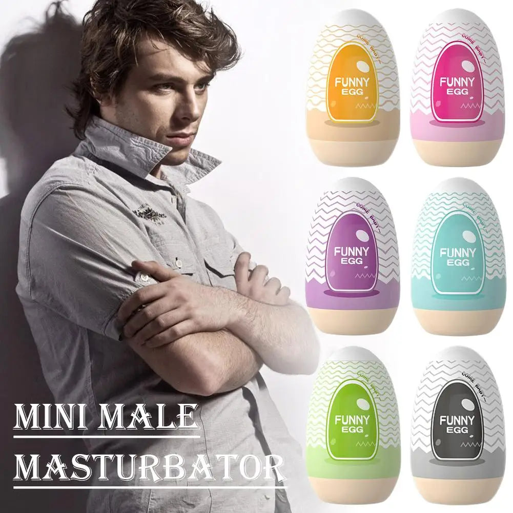 Egg Portable Stimulator Penis Massager Soft Rubber Adult Sex Toys for Men Realistic Vagina Pocket Pussy Mini Cups Masturbator