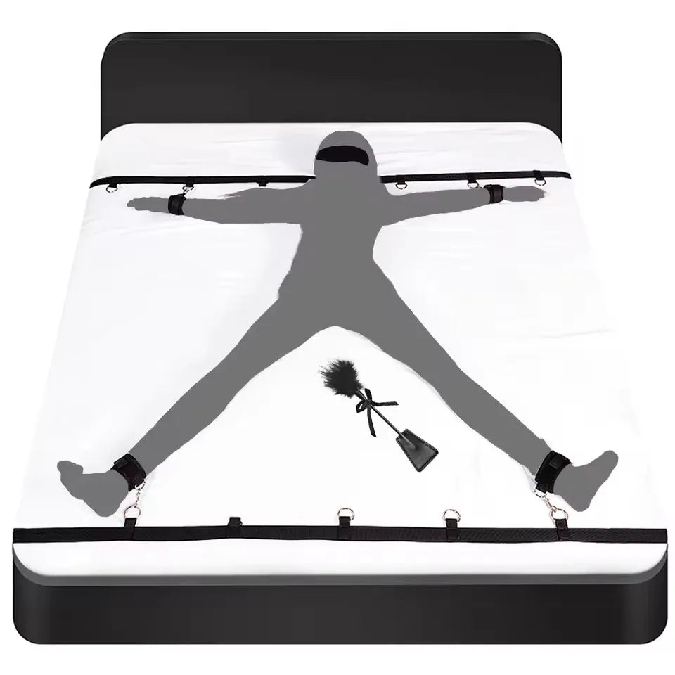 Adult Toys SM Sex Restraint Handcuffs Slave Tools Sexy Wrist To Ankle Cuffs Open Leg Hand Toys Bondage For Couples Sex Games Toy