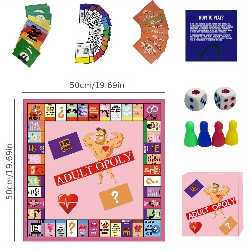 Couples Adultopoly Board Game For Sex Toys Date Night Couple Game Card Board Game Props For 1 Set Adults Sex Game Board