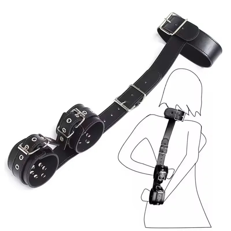Sex Toys For Women Couples Erotic Handcuffs BDSM Neck to Wrist Bondage Restraints Adjustable Behind Back Cuffs Collar SM Tool