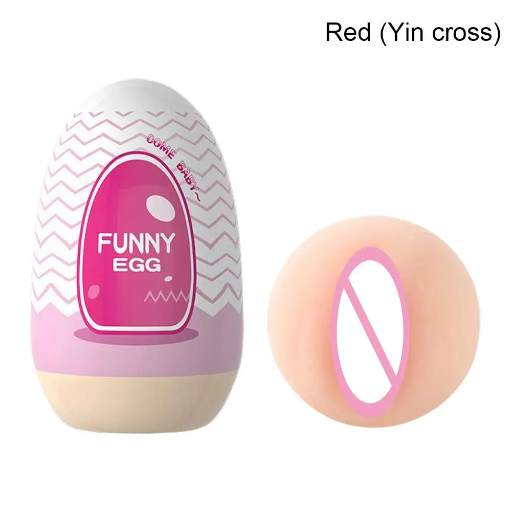 Egg Portable Stimulator Penis Massager Soft Rubber Adult Sex Toys for Men Realistic Vagina Pocket Pussy Mini Cups Masturbator