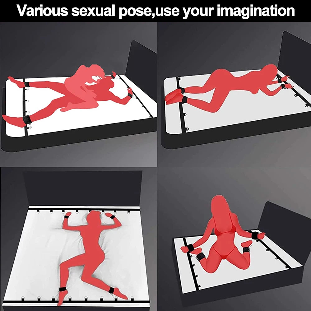 Adult Toys SM Sex Restraint Handcuffs Slave Tools Sexy Wrist To Ankle Cuffs Open Leg Hand Toys Bondage For Couples Sex Games Toy