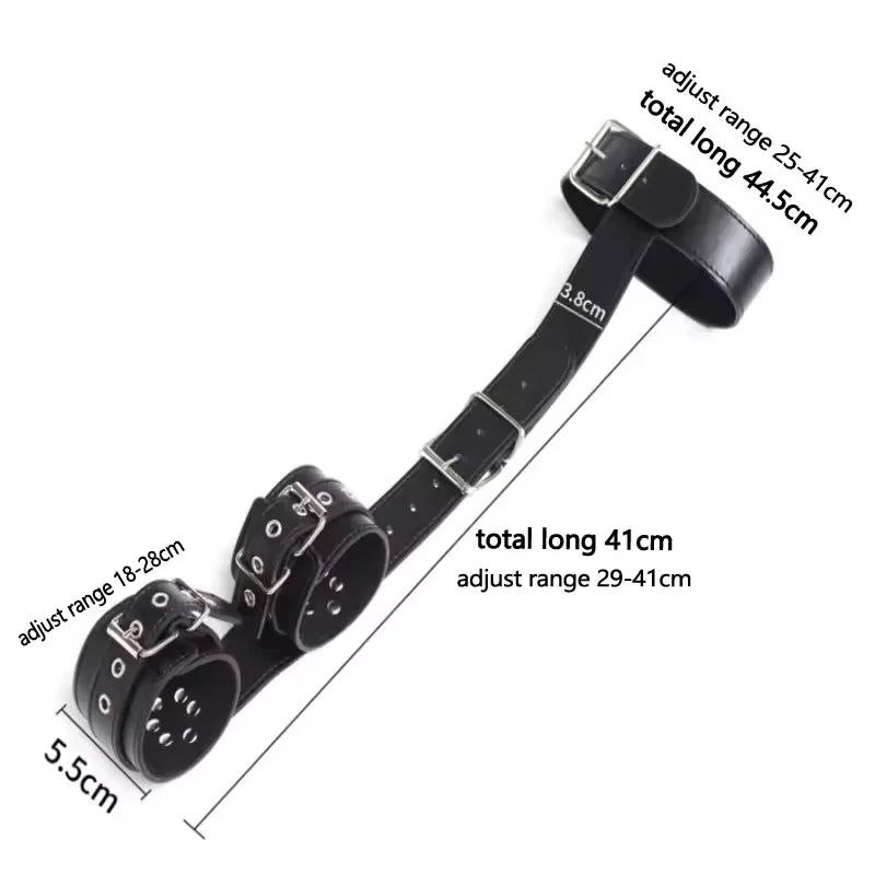 Sex Toys For Women Couples Erotic Handcuffs BDSM Neck to Wrist Bondage Restraints Adjustable Behind Back Cuffs Collar SM Tool
